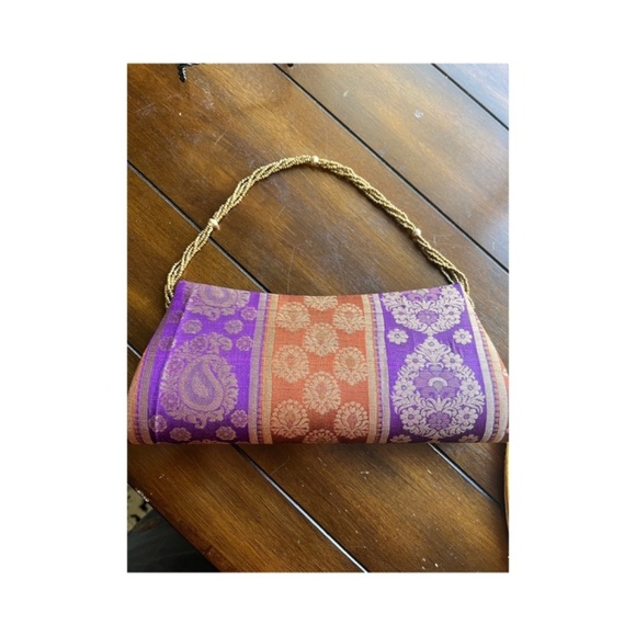 Brocade Boho lined clutch evening bag - Picture 7 of 7